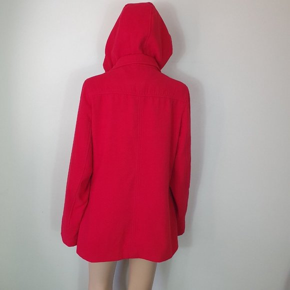 NWOT Katies duffle jacket trench coat Sze 14 Red hooded NEW overcoat Retro - Picture 4 of 7
